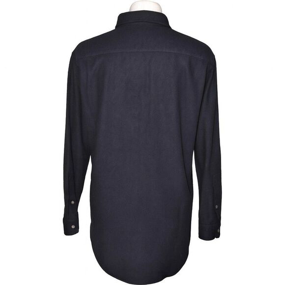 Vintage 90s Tommy Hilfiger Black Wool Blend Crest Emboidered Logo Shacket Shirt - Picture 3 of 6